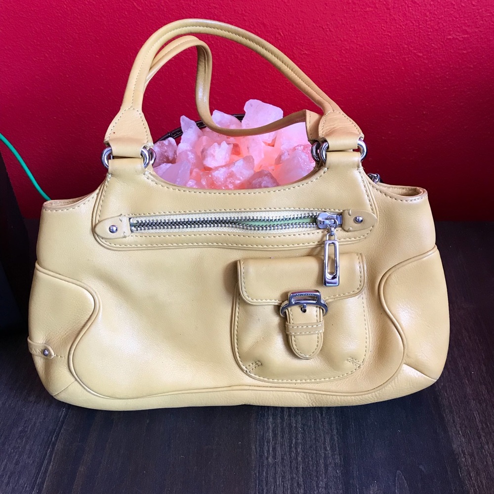 Cole Haan yellow baguette tote